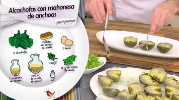 Ingredientes Alcachofas con mahonesa de anchoas