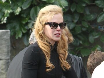 Nicole Kidman en el entierro de su padre, Antony, en 2014
