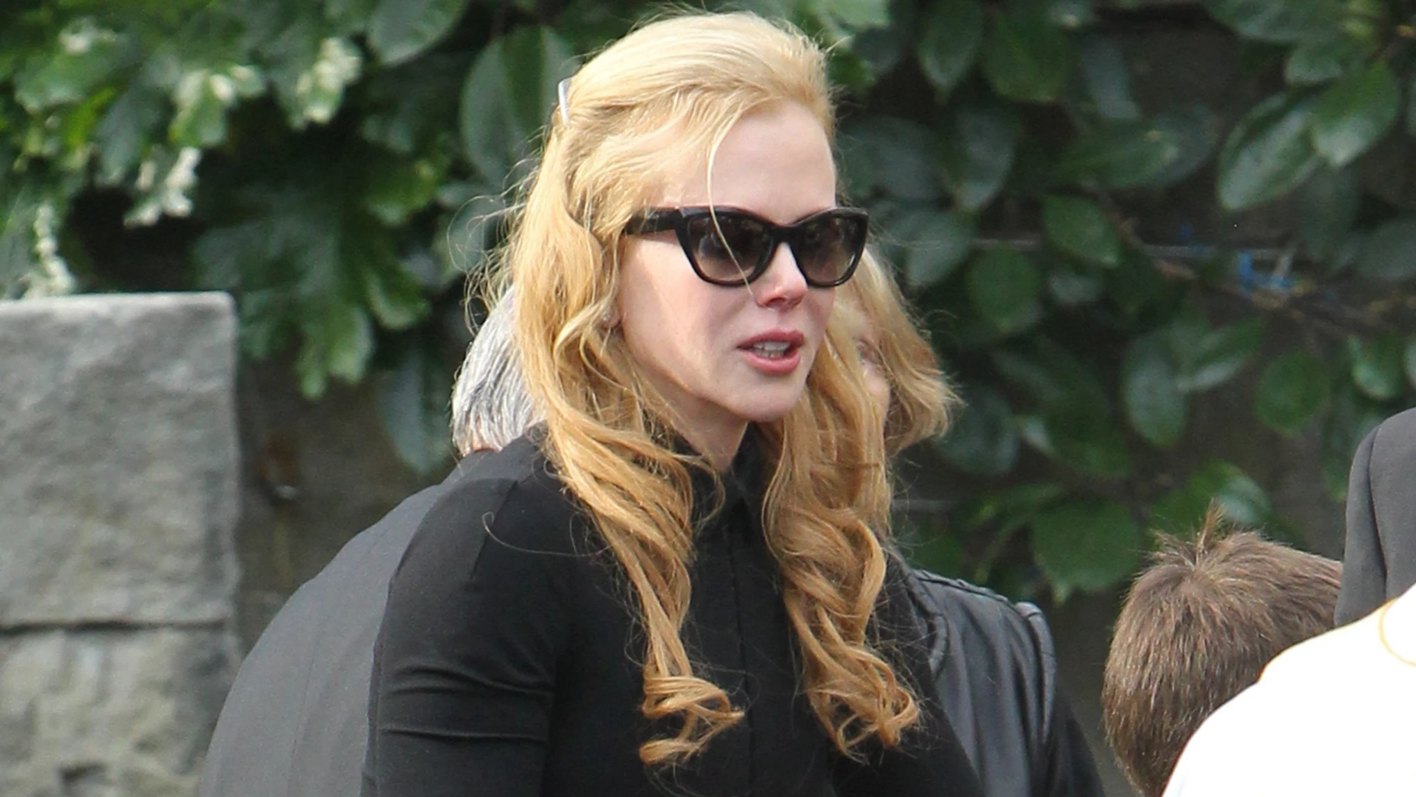 Nicole Kidman en el entierro de su padre, Antony, en 2014
