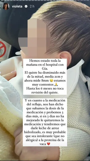 Violeta Mangriñán actualiza el estado de salud de su hija Gia Violeta Mangriñán actualiza el estado de salud de su hija Gia