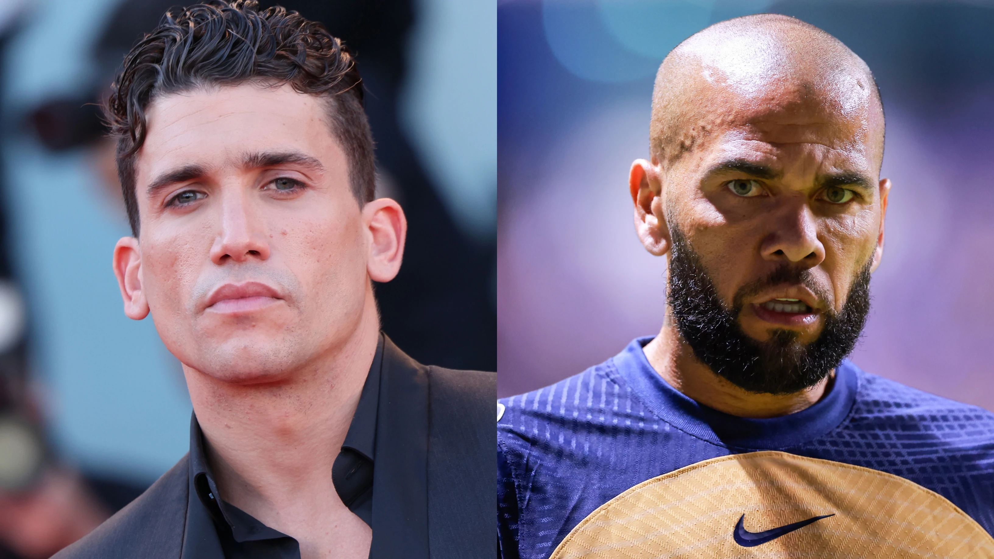 El actor Jaime Llorente (izquierda) y el futbolista Dani Alves (derecha) en imágenes de archivo El actor Jaime Llorente (izquierda) y el futbolista Dani Alves (derecha) en imágenes de archivo