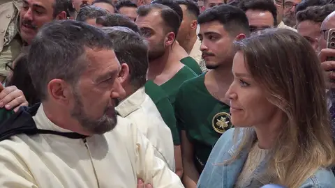 Antonio Banderas y Nicole Kimpel en la Semana Santa de Málaga Antonio Banderas y Nicole Kimpel en la Semana Santa de Málaga