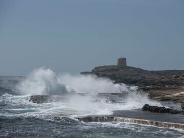 Estado del mar el Jueves Santo en Sant Lluís, Menorca. 