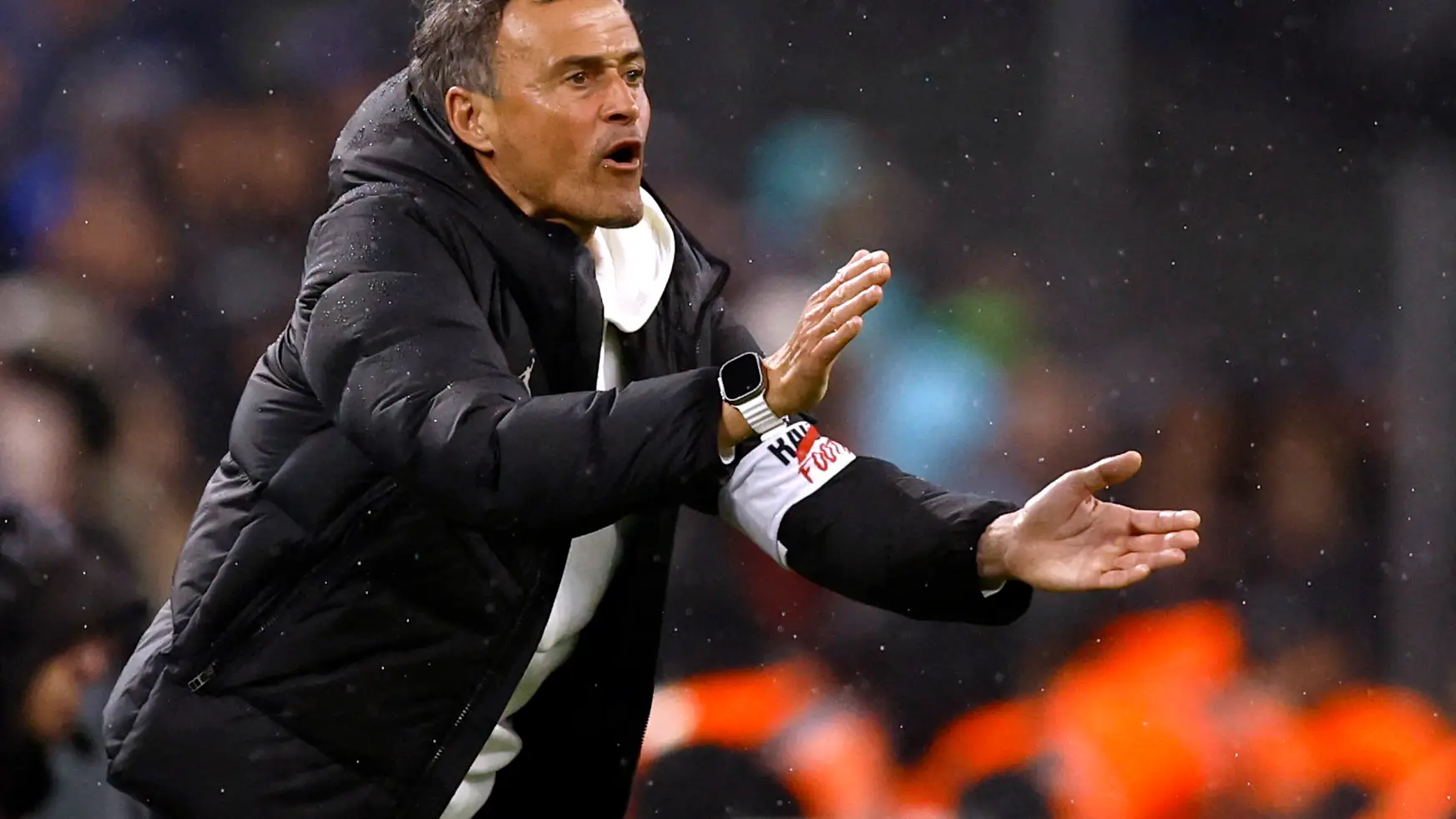 Luis Enrique, en el partido ante el Marsella Luis Enrique, en el partido ante el Marsella