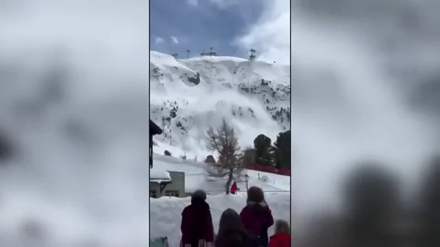 Momento en el que varias personas son testigos de un alud en Zermatt Momento en el que varias personas son testigos de un alud en Zermatt