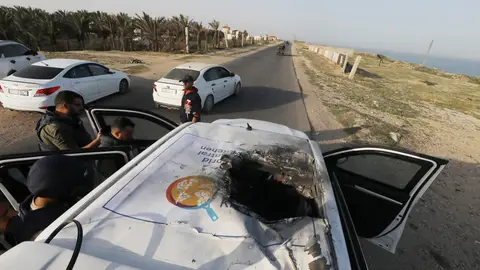 Restos del ataque a los cooperantes de la ONG de José Andrés Restos del ataque a los cooperantes de la ONG de José Andrés