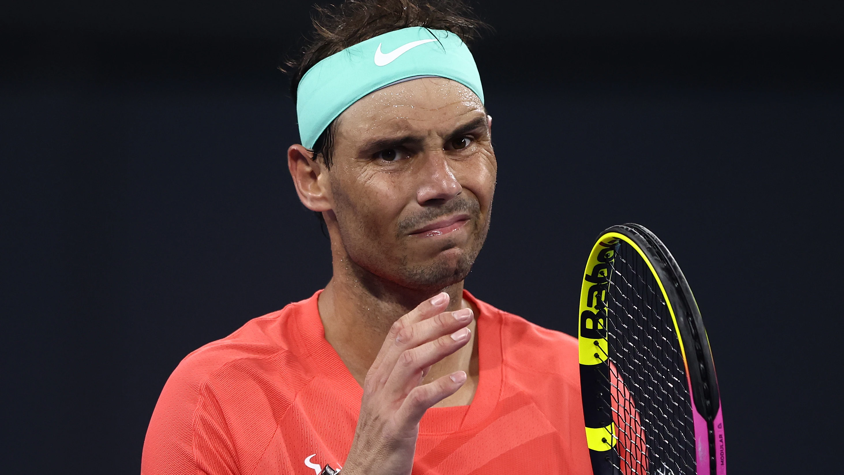 Rafa Nadal durante el torneo de tenis en Brisbane 
