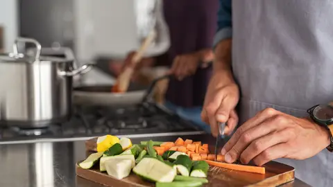 Tabla de cortar con alimentos Tabla de cortar con alimentos