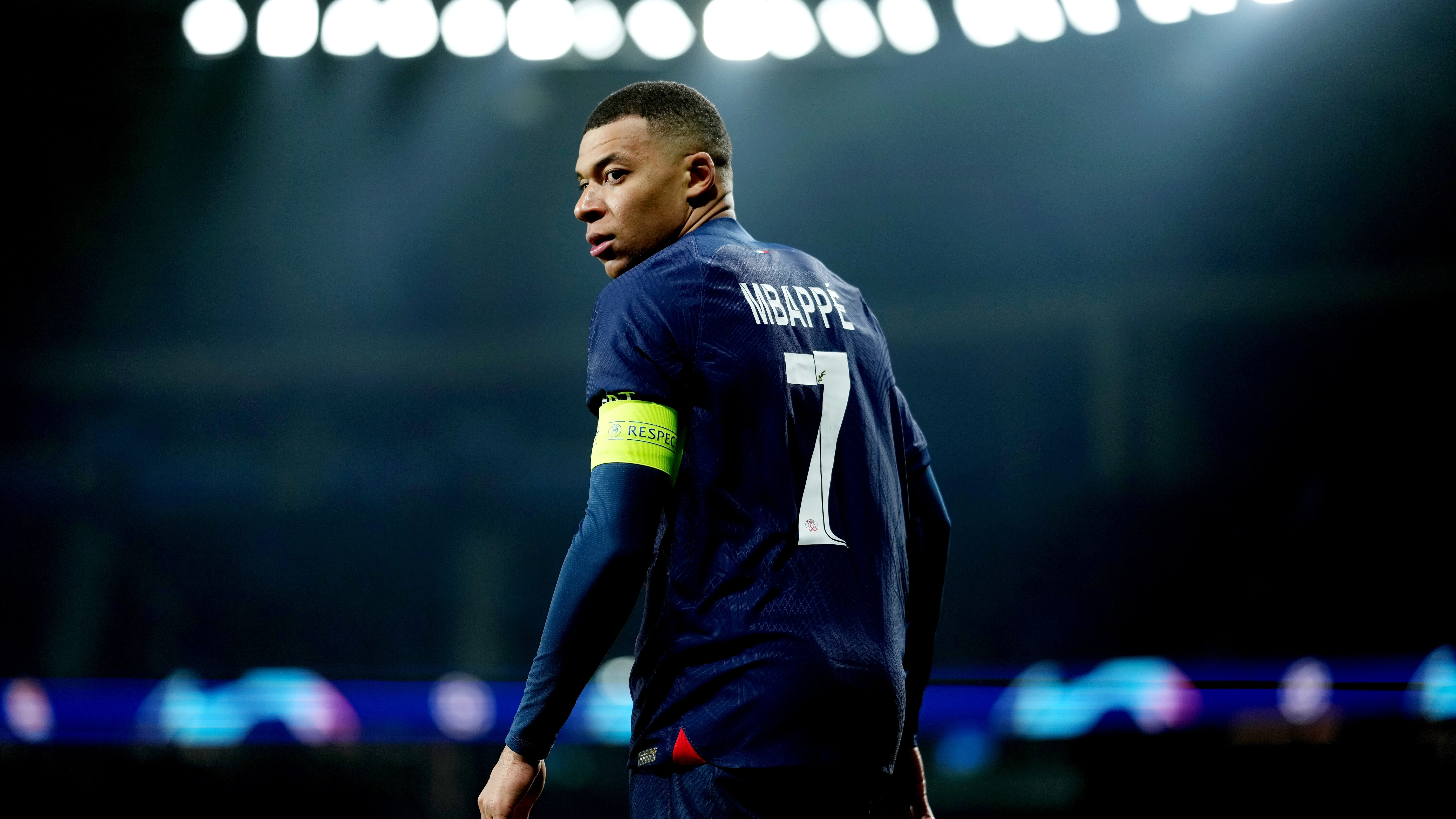 Kylian Mbappé durante un partido de Champions League esta temporada