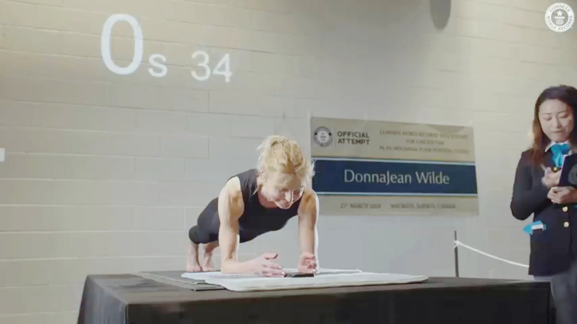 Donna Jean Wilde y su récord del mundo de plancha abdominal Donna Jean Wilde y su récord del mundo de plancha abdominal