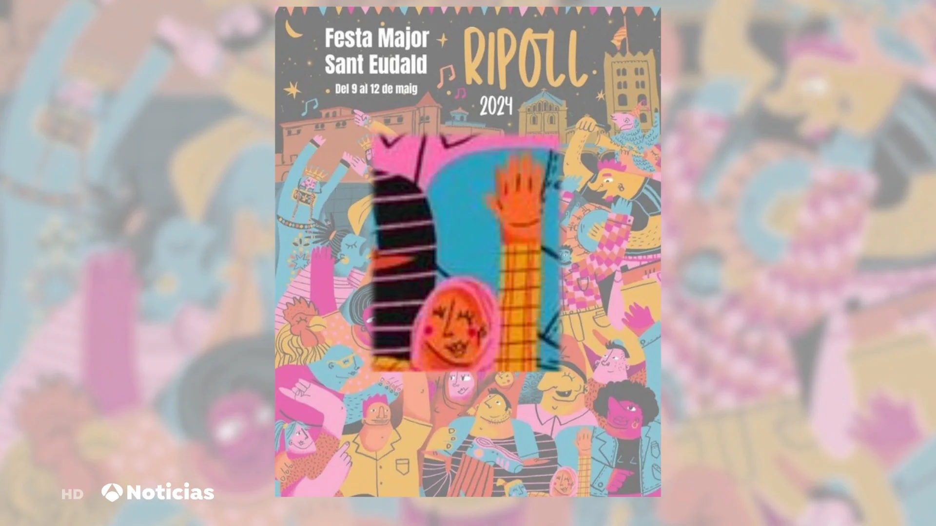 Polémica en el ayuntamiento de Ripoll por este cartel de las fiestas La alcaldesa de Ripoll veta el cartel de fiestas por la presencia de una niña islamista