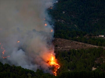 Una imagen del incendio de Tárbena, en Alicante