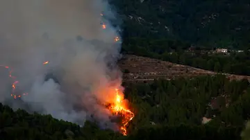 Una imagen del incendio de Tárbena, en Alicante