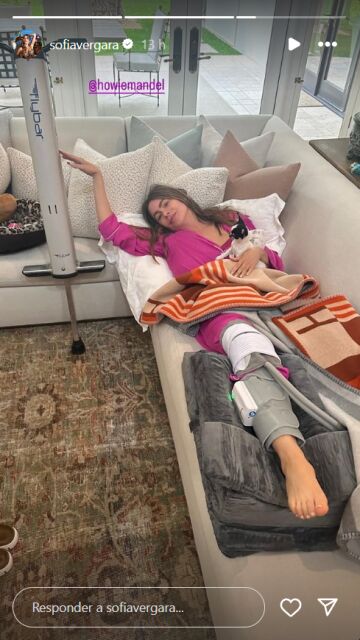 Sofía Vergara recuperándose de una operación de rodilla