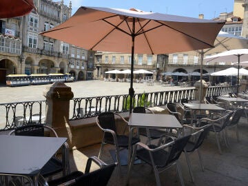 Una terraza del centro de Ourense.