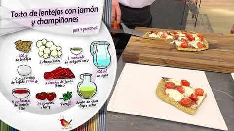 Ingredientes Tosta de lentejas Ingredientes Tosta de lentejas