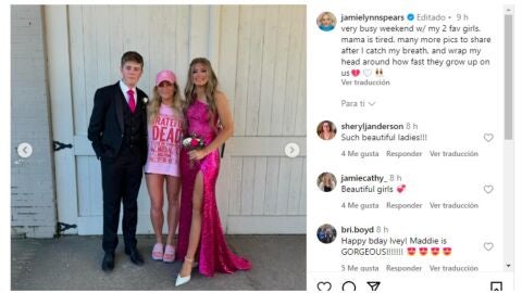 Jamie Lynn Spears y su hija Maddie en su prom
