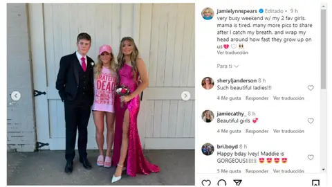 Jamie Lynn Spears y su hija Maddie en su prom Jamie Lynn Spears y su hija Maddie en su prom