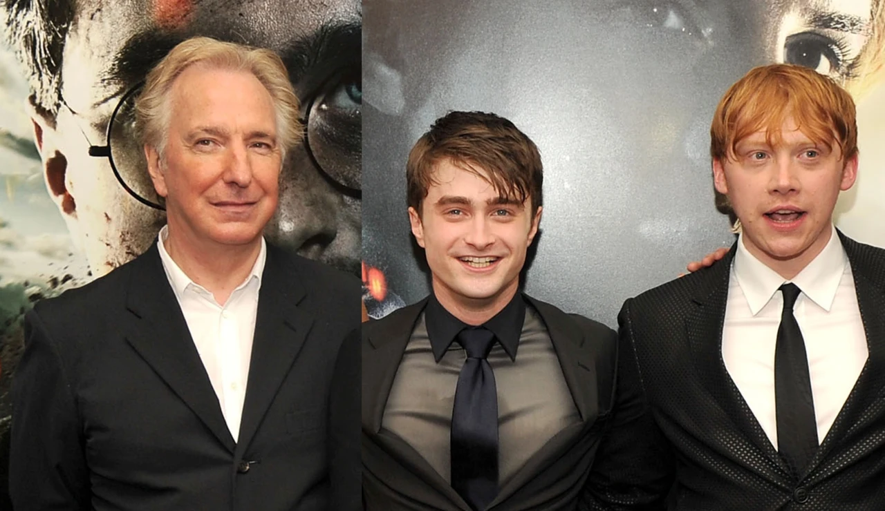 Alan Rickman, Daniel Radcliffe y Rupert Grint