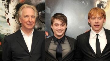 Alan Rickman, Daniel Radcliffe y Rupert Grint