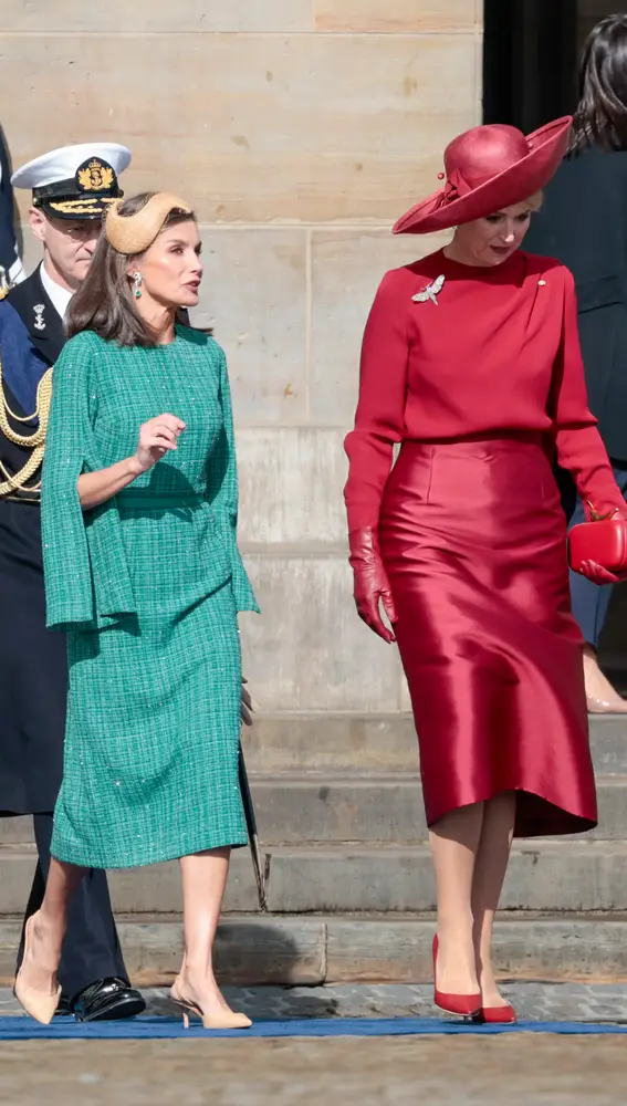 Los looks de la reina Letizia y Máxima de Holanda