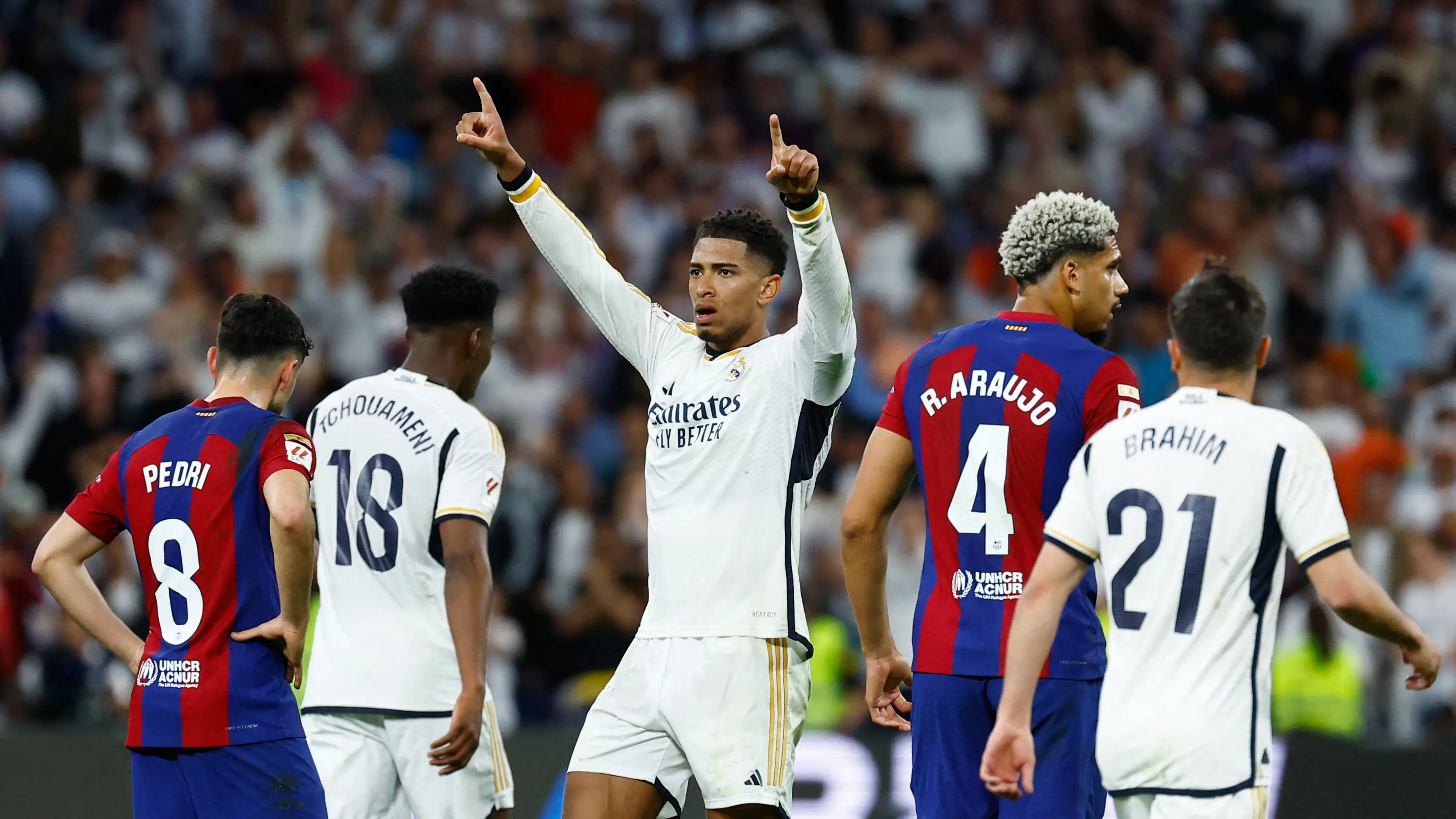 Jude Bellingham celebra su gol ante el Barcelona Jude Bellingham celebra su gol ante el Barcelona