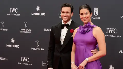 Garbiñe Muguruza y su prometido, Arthur Borges, en los Premios Laureus Garbiñe Muguruza y su prometido, Arthur Borges, en los Premios Laureus