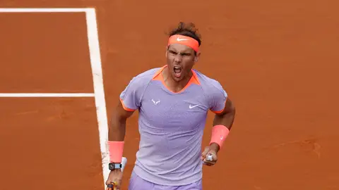 Rafa Nadal celebra un punto ante De Miñaur en el Conde de Godó Rafa Nadal celebra un punto ante De Miñaur en el Conde de Godó