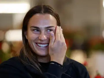 Sabalenka, en un encuentro con la prensa Sabalenka, en un encuentro con la prensa