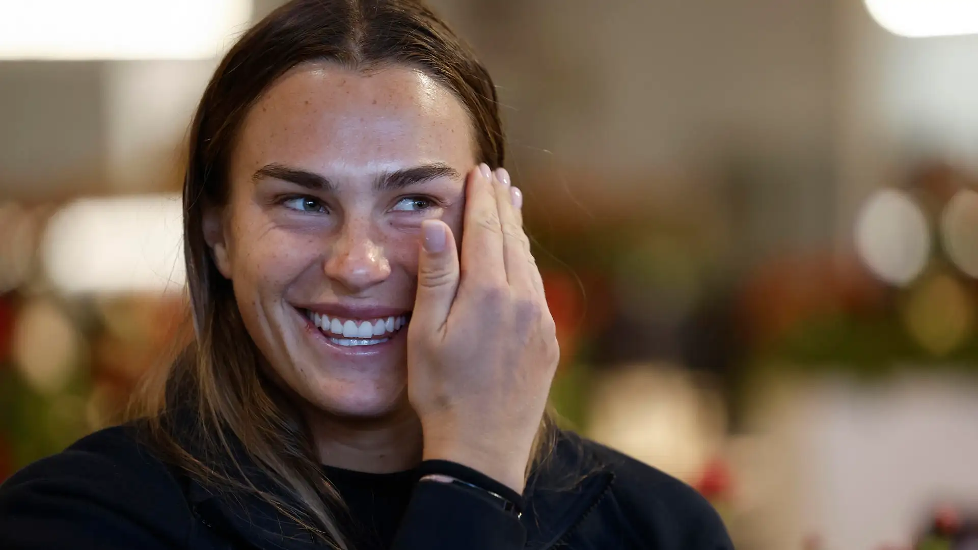 Sabalenka, en un encuentro con la prensa Sabalenka, en un encuentro con la prensa