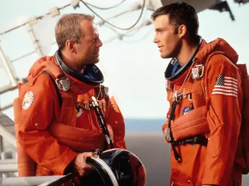 Bruce Willis y Ben Affleck en Armageddon Bruce Willis y Ben Affleck en Armageddon