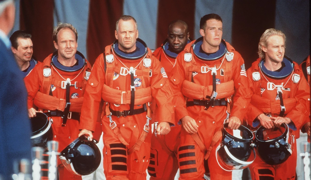 Steve Buscemi, Will Patton, Bruce Willis, Michael Duncan, Ben Affleck y Owen Wilson Star en Armageddon en 1998