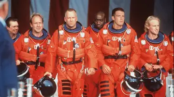 Steve Buscemi, Will Patton, Bruce Willis, Michael Duncan, Ben Affleck y Owen Wilson Star en Armageddon en 1998