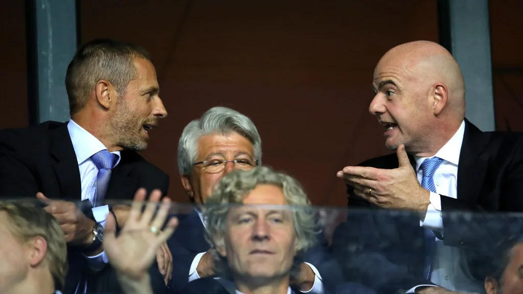 Ceferin (i) e Infantino (d) Ceferin (i) e Infantino (d)