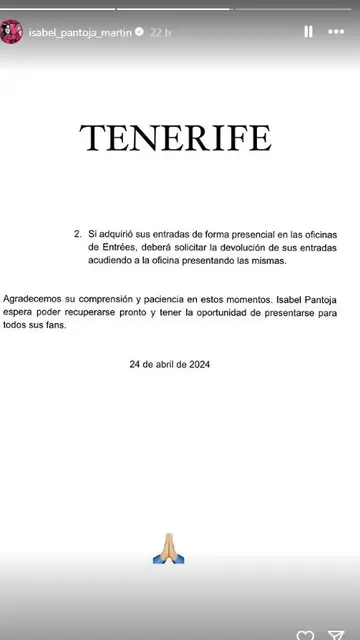 Comunicado de Isabel Pantoja Comunicado de Isabel Pantoja