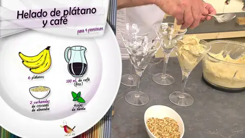 Helado de plátano y café, un postre exquisito de Karlos Arguiñano Helado de plátano y café, un postre exquisito de Karlos Arguiñano