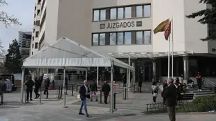 Imagen de archivo de la entrada de los Juzgados de Madrid en Plaza Castilla Imagen de archivo de la entrada de los Juzgados de Madrid en Plaza Castilla