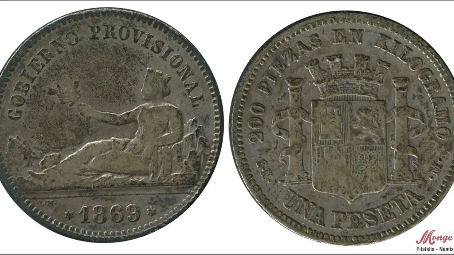 Moneda de 5 pesetas de 1869 Moneda de 5 pesetas de 1869