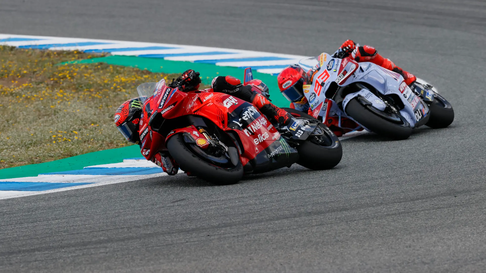 El cara a cara entre Bagnaia y M&aacute;rquez en Jerez