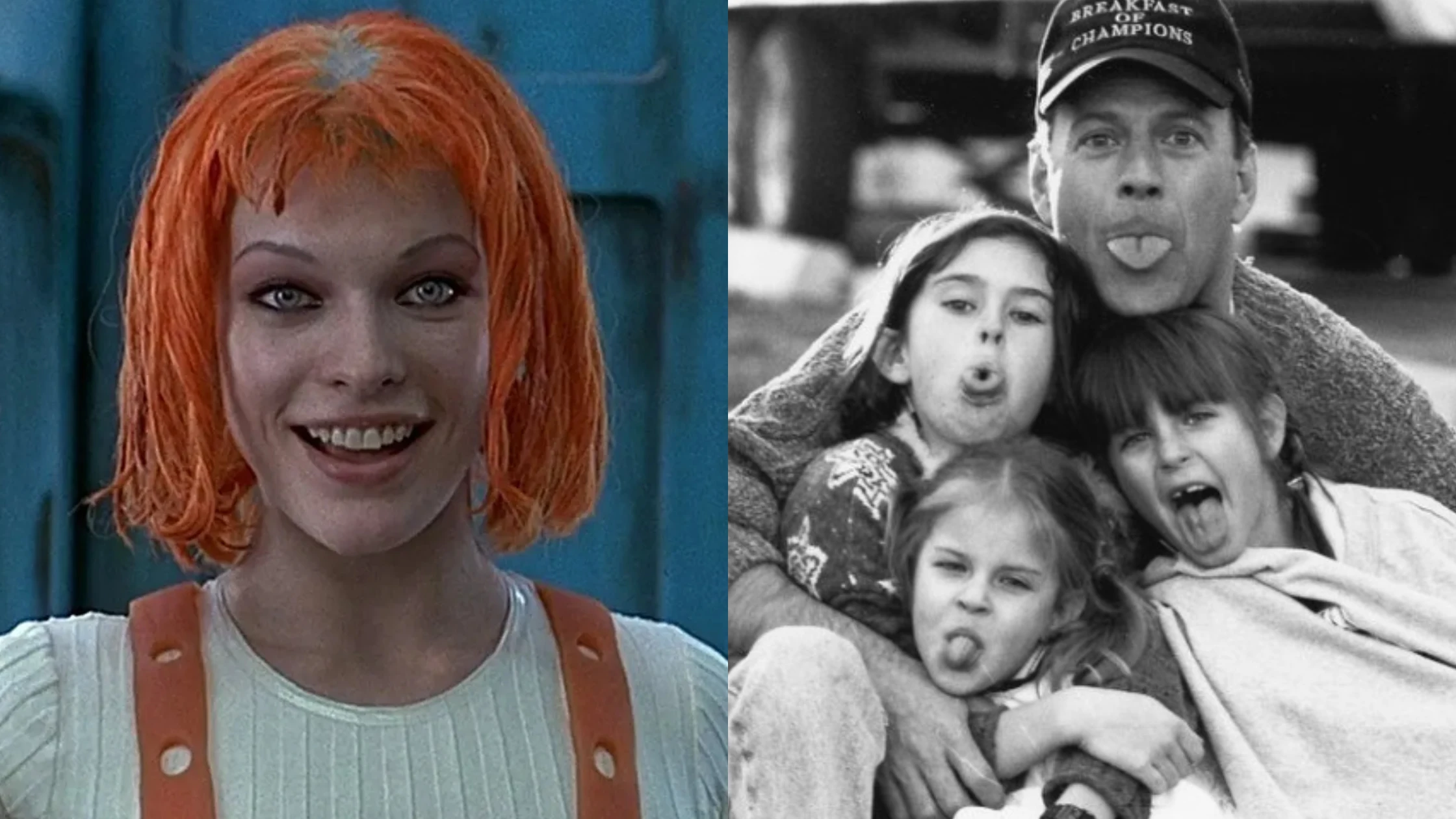 Montaje de Milla Jovovich junto a las hijas de Bruce Willis Montaje de Milla Jovovich junto a las hijas de Bruce Willis