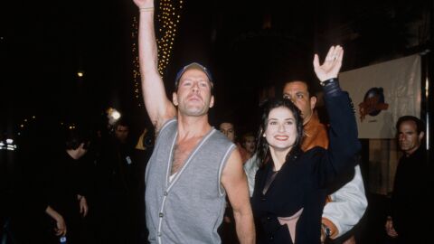 Bruce Willis y Demi Moore en los Globos de Oro de 1990