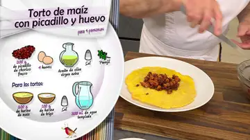 Ingredientes Torto de maíz con picadillo y huevo