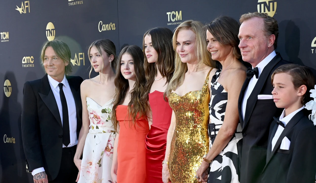 Nicole Kidman con su marido, Keith Urban, sus hijas y el resto de su familia