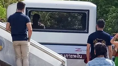 Daniel Sancho llegando al juicio en Tailandia