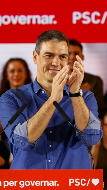 Sánchez durante un acto en Cataluña