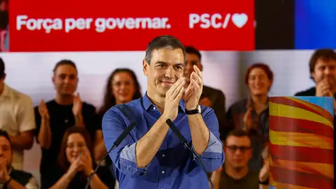 Sánchez durante un acto en Cataluña