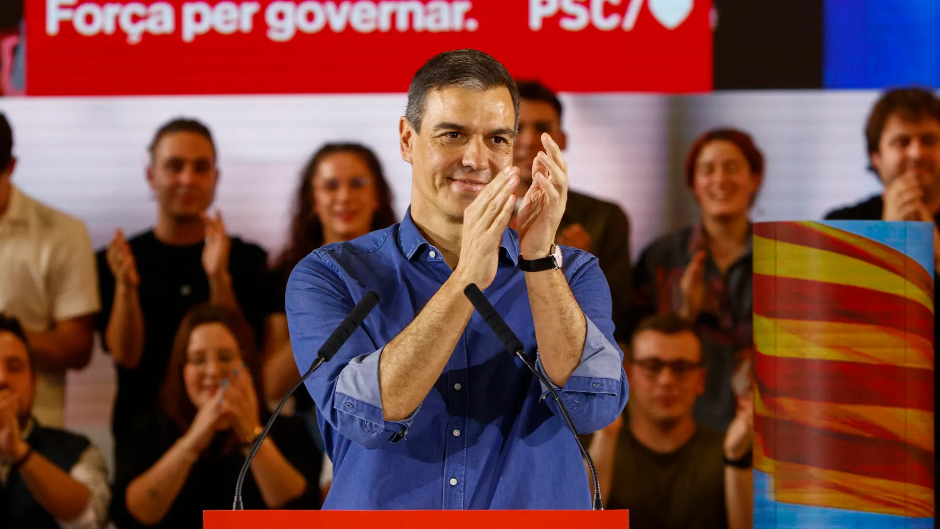 Sánchez durante un acto en Cataluña Sánchez durante un acto en Cataluña