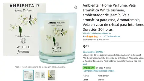 Vela aromática Vela aromática