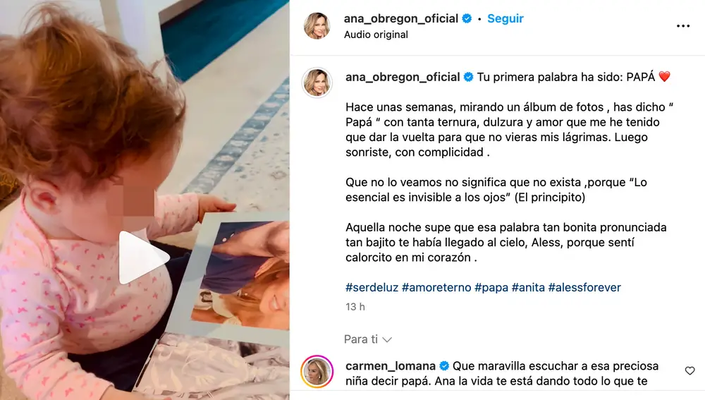 Ana Obregón comparte la que ha sido la primera palabra de Anita