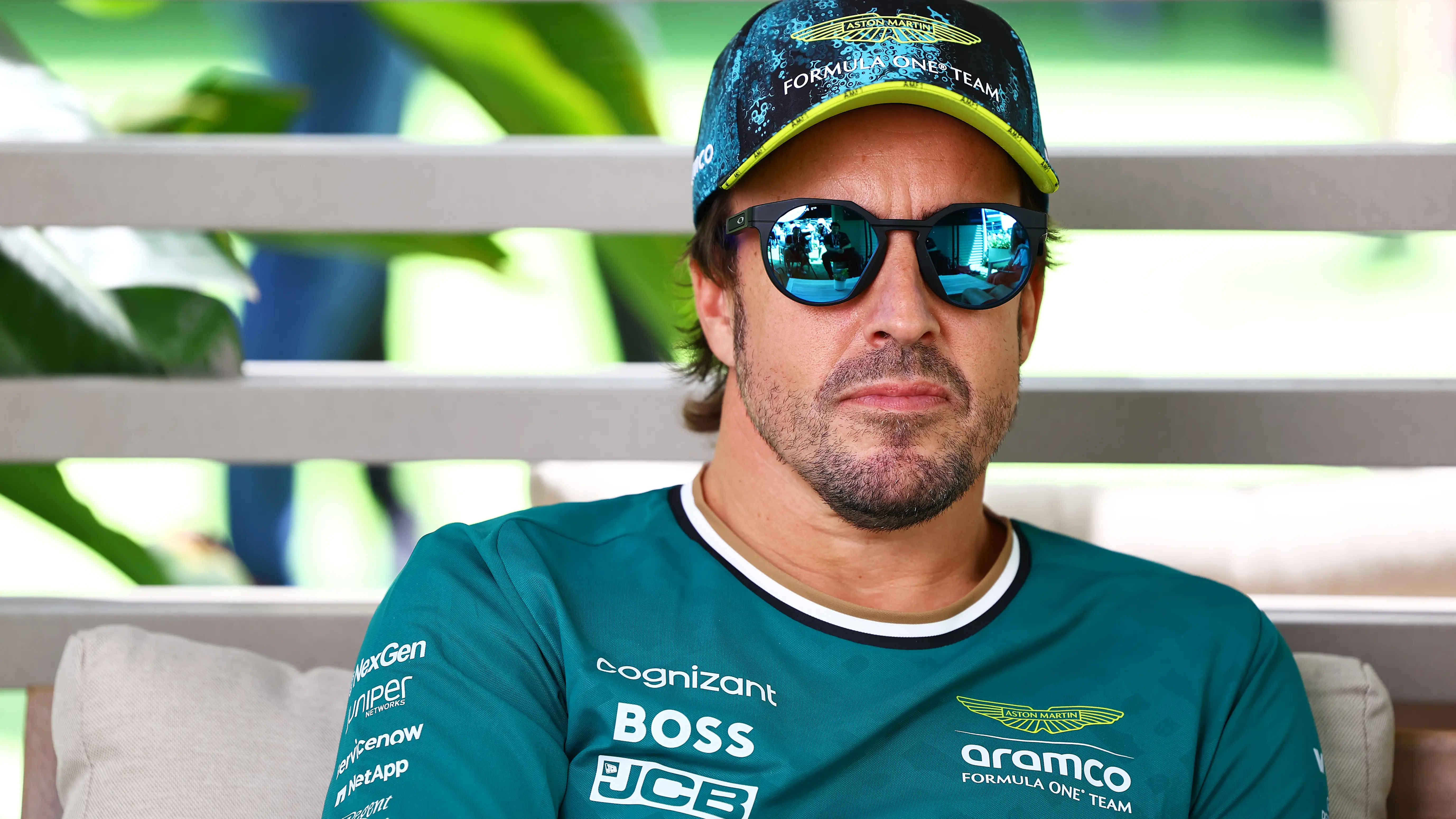 Fernando Alonso atiende a la prensa en el GP de Miami de F&oacute;rmula 1